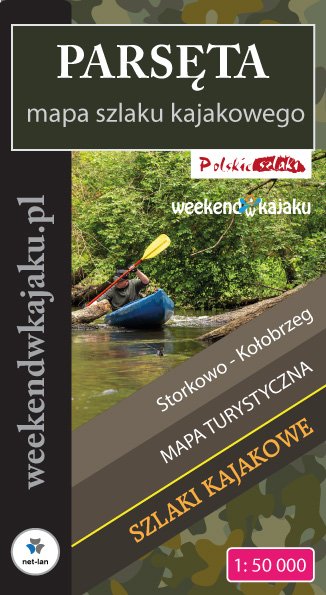 Mapa szlaku kajakowego rzeki Parsęta - okładka