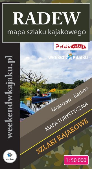 Mapa szlaku kajakowego rzeki Radwi - okładka