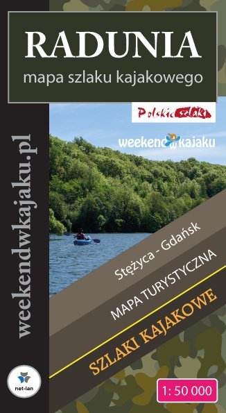 Mapa szlaku kajakowego rzeki Raduni - okładka