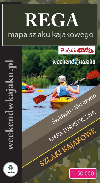 Mapa szlaku kajakowego rzeki Regi - okładka